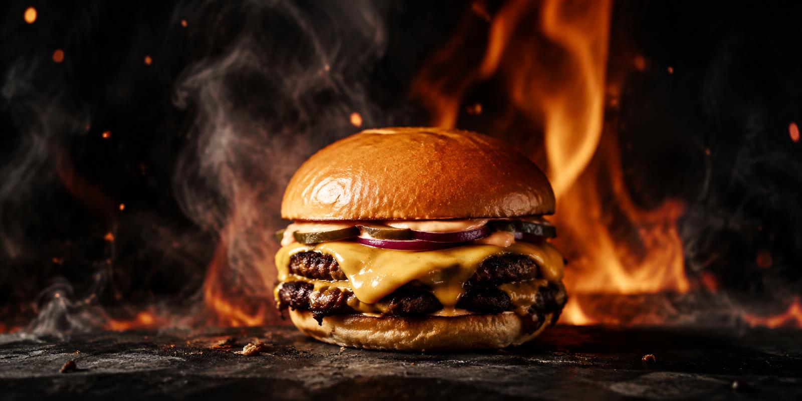 Smash burger do Chefão com cheddar derretido